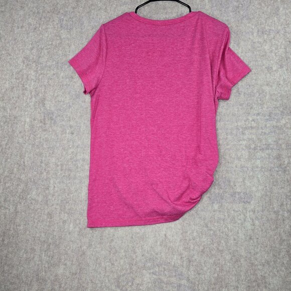 Automet Womens Pink Short Sleeve Side Knot T-Shirt Soft Casual Lightweight Knit - Picture 2 of 5